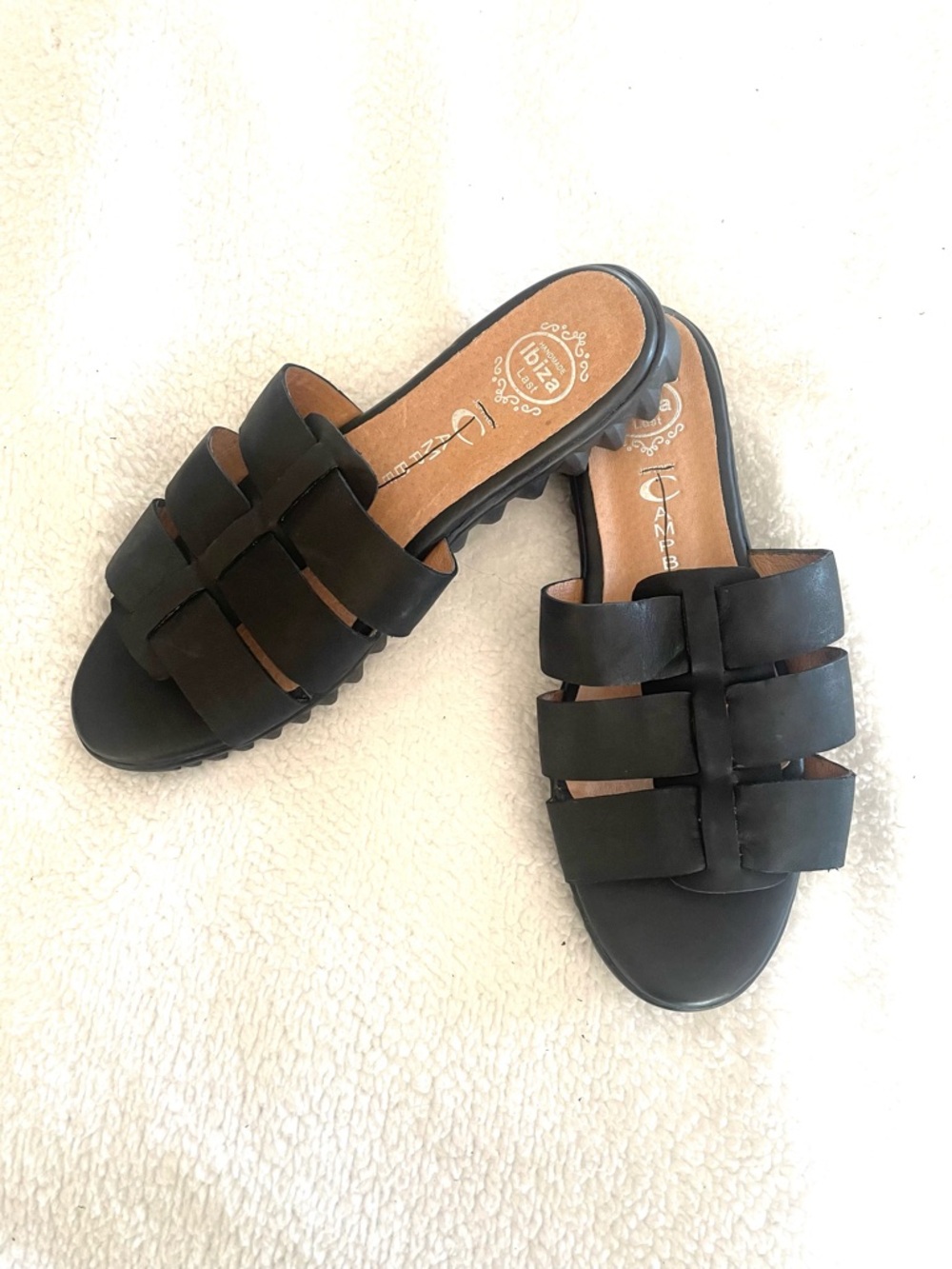 Jeffrey Campbell Ibiza Last Black Leather Sandals NWOB